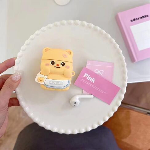 Case Compatible with 2024 Airpods 4, 3D Cute Kawaii Baby Otter Design Keychain Case Cover, Portable Earbuds Accessories Soft Silicone Shockproof Wireless Earphone Protector with Hook in Kuwait