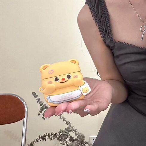 Case Compatible with 2024 Airpods 4, 3D Cute Kawaii Baby Otter Design Keychain Case Cover, Portable Earbuds Accessories Soft Silicone Shockproof Wireless Earphone Protector with Hook in Kuwait
