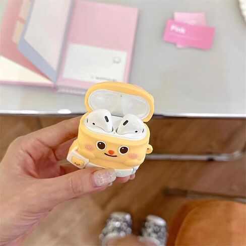 Case Compatible with 2024 Airpods 4, 3D Cute Kawaii Baby Otter Design Keychain Case Cover, Portable Earbuds Accessories Soft Silicone Shockproof Wireless Earphone Protector with Hook in Kuwait