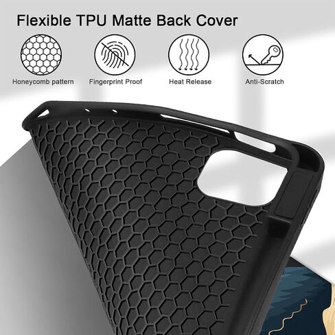 May Chen Case for iPad Pro 11-inch 2024 5th Generation M4 Chip, [Built Pencil Holder 2/USB-C] Soft TPU Back Cover with Trifold Stand Support Auto Wake/Sleep, Traditional in Saudi Arabia