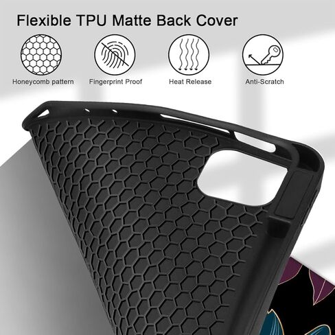 May Chen Case for iPad Pro 11-inch 2024 5th Generation M4 Chip, [Built Pencil Holder 2/USB-C] Soft TPU Back Cover with Trifold Stand Support Auto Wake/Sleep, Traditional in Kuwait