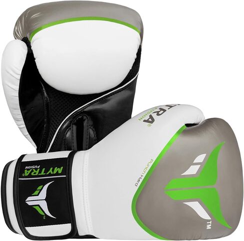 قفازات Mytra Fusion للملاكمة، قفازات MMA Muay Thai مع قفازات تدريب ملاكمة النخيل التهوية، قفازات كيك بوكسينغ للرجال والنساء (16 أونصة، أسود/أحمر) in Kuwait