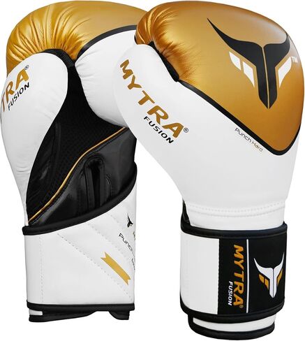 قفازات Mytra Fusion للملاكمة، قفازات MMA Muay Thai مع قفازات تدريب ملاكمة النخيل التهوية، قفازات كيك بوكسينغ للرجال والنساء (16 أونصة، أسود/أحمر) in Kuwait