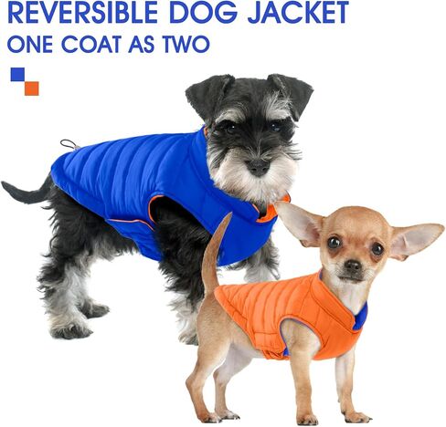 Bonaweite Reversible Dog Coat, Windproof Dog Jacket, Reflective Dog Winter Coat, Dog Clothes Medium Sized Dog, Water Resistant Dog Cold Weather Coats, High Visibility Orange Dog Vest for Medium Dogs in Saudi Arabia