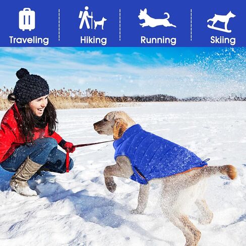 Bonaweite Reversible Dog Coat, Windproof Dog Jacket, Reflective Dog Winter Coat, Dog Clothes Medium Sized Dog, Water Resistant Dog Cold Weather Coats, High Visibility Orange Dog Vest for Medium Dogs in Saudi Arabia