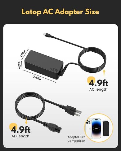 USB C Charger for Nintendo Switch, 45W AC Adapter Cable for Switch Lite/OLED/Steam Deck/TV Dock Mode, Power Supply Cord for Tablets/MacBook Pro/iPad/Laptop 15V 3A Fast Charging in Saudi Arabia