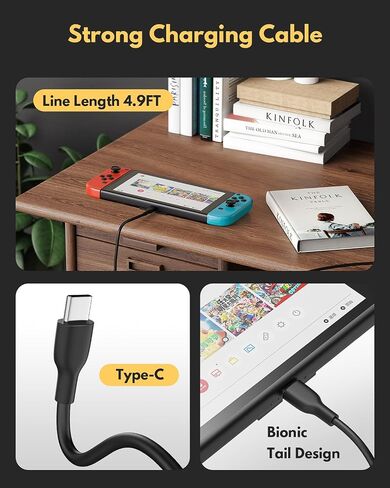 USB C Charger for Nintendo Switch, 45W AC Adapter Cable for Switch Lite/OLED/Steam Deck/TV Dock Mode, Power Supply Cord for Tablets/MacBook Pro/iPad/Laptop 15V 3A Fast Charging in Saudi Arabia