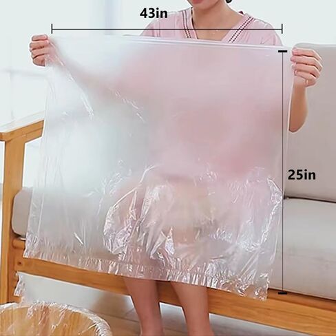 Healcity 100pcs Disposable Foot Tub Liner Portable Bath Basin Bags Plastic Pedicure Spa Bags Thin Large Foot Bath Liners for Foot Pedicure Spa Hotel Home Use, 25 x 43 Inches in Kuwait
