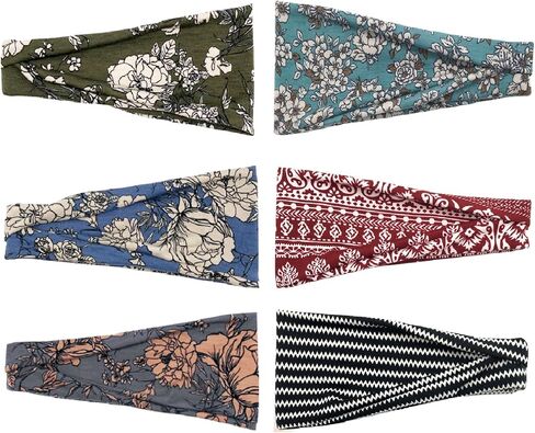 Headbands for Women Trendy Hair Bands for Women’s Hair Non Slip Cute Women Floral Headband Stretchy Sweat Bands Headbands for Yoga Workout Every Day Basic Girl’s Fashion Hair Accessories for Women in Saudi Arabia