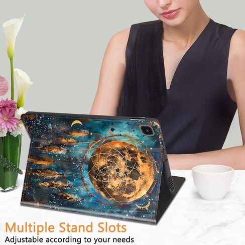 Case for Samsung Galaxy Tab S6 Lite 10.4 Inch 2022/2020, Slim Multi-Angle Smart Stand Cover with Automatic Sleep/Wake Function for Samsung S6 Lite SM-P610/P613/P615/P619, Moon Dream Catcher in Saudi Arabia