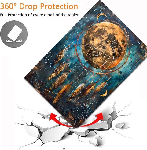 Case for Samsung Galaxy Tab S6 Lite 10.4 Inch 2022/2020, Slim Multi-Angle Smart Stand Cover with Automatic Sleep/Wake Function for Samsung S6 Lite SM-P610/P613/P615/P619, Moon Dream Catcher in Saudi Arabia