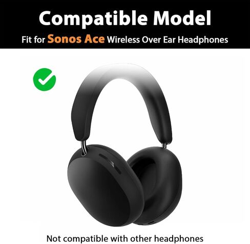 Adhiper Silicone Case Cover for Sonos Ace Headphones, Sweat Ear Pads Cover/Case Cover/Headphone Cover Accessories, Sweatproof & Easily Washable (Off White) in Saudi Arabia