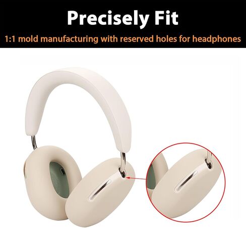 Adhiper Silicone Case Cover for Sonos Ace Headphones, Sweat Ear Pads Cover/Case Cover/Headphone Cover Accessories, Sweatproof & Easily Washable (Off White) in Saudi Arabia