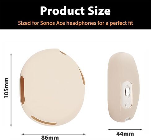 Adhiper Silicone Case Cover for Sonos Ace Headphones, Sweat Ear Pads Cover/Case Cover/Headphone Cover Accessories, Sweatproof & Easily Washable (Off White) in Saudi Arabia