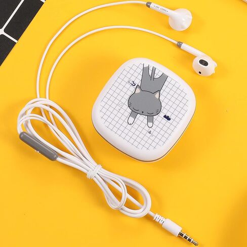 QearFun Cat Earbuds for Kids, Kawakii Wired Earbud & in-Ear Headphones Gift for School Girls and Boys with Microphone and Lovely Earphones Storage Case(Black G) in Saudi Arabia