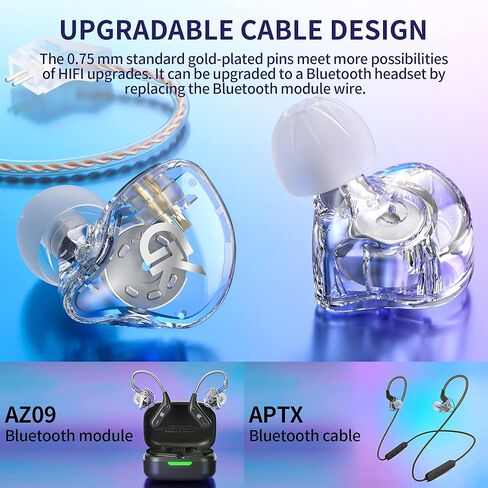 GK GST Headphones in Ear HiFi 1DD 1BA Deep Bass Earbuds with B Pin Detachable Cables, Noise-Isolating Earbuds in Saudi Arabia