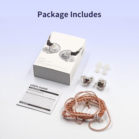 GK GST Headphones in Ear HiFi 1DD 1BA Deep Bass Earbuds with B Pin Detachable Cables, Noise-Isolating Earbuds in Saudi Arabia