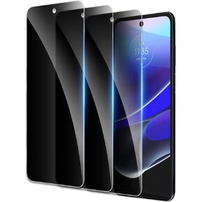 Privacy Screen Protector for Motorola Moto G Stylus 2022, Shatterproof Tempered Glass Accessories, Anti Spy Tempered Glass Film, Case Friendly Ultra Resistant 9H Hardness Anti-Glare HD Black -3 Pack