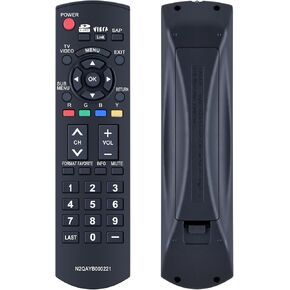 New N2QAYB000221 Remote Control Replacement fit for Panasonic Plasma TV TC-26LX85 TC-32LX85 TC-37LZ85 TQB2AA0775 TY-WK32LR2W TH-42PX80 TH-50PX80 TH-42PX80U TH-50PX80U TC-37LZ85X TH-42PZ80 TH-46PZ80