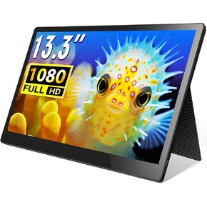 ELECROW Portable Monitor 13.3 Inch Monitor for PC 1080P FHD Laptop Monitor IPS USB C Computer Display Travel Monitor for Laptop w/Protective Cover & Speakers