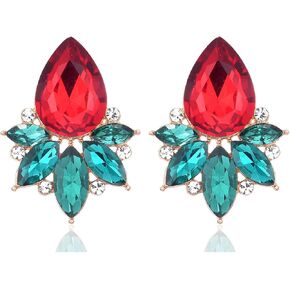 FENBORY Vintage Rhinestone Earrings Fancy Crystal Cluster Drop Earrings Art Deco Earrings for Women Girls