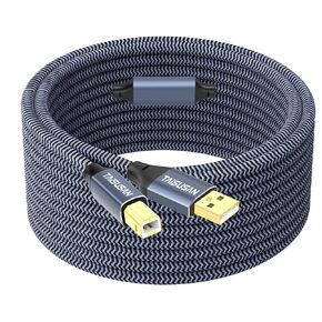 USB Printer Cable 30ft, Type A to Type B Printer Cable, High Speed Printer Cord Compatible for Keyboard,MacBook,Printers and Scanners-Gray