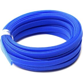 Othmro 32.8ft Length Expandable PET Flexible Braided Cable Sleeves 0.39in Width Wire Loom Sleeving and Organizers Flexible Wire Mesh Sleeves for TV Audio PC Computer Cords from Pet Chewing Blue