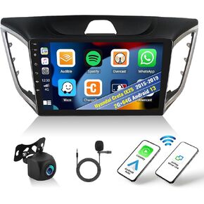 2+64G Android 13 Car Stereo for Hyundai Creta IX25 2015-2019 with Wireless CarPlay Android Auto, 10.1 ’’ Touchscreen in Dash GPS Radio with WiFi Mirror Link Bluetooth FM RDS HiFi EQ SWC Backup Camera