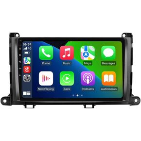 Android 12 Car Stereo Double Din لسيارة Toyota Sienna 2011 2012 2013 2014، Biorunn 9 بوصة راديو سيارة مدمج لاسلكي للسيارة، تشغيل سلكي Android Auto GPS Navigation IPS Touch Screen FM AM RDS، 4GB RAM 64GB ROM in Kuwait