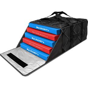MyLifeUNIT Pizza Bag for Delivery, Thermal Insulated Pizza and Food Delivery Bag, 20" x 20" x 10.5" Pizza Warmer Bag, Holds 6 Large 18" Pizza Boxes, Hot Pizza Carrier Insulated Bags for Uber Eats/Bike
