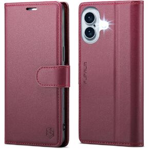 Compatible with iPhone 16 Plus 6.7" Wallet Case with RFID Blocking Credit Card Holder, PU Leather Folio Flip Kickstand Protective Shockproof Cover Women Men for Apple 16 Plus Phone Case (Purple)