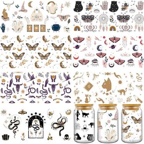 AFRITEE UV DTF Cup Wrap - 8 Sheets Brown Coffee Bean Mom UV DTF Cup Wrap Transfer Stickers, UV DTF Cup Wrap for 16 oz Mothers Day Gift, Suitable for Water Bottles, Glass Cups DIY Crafts Creative Gifts