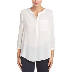 بلوزة نسائية من NYDJ بأكمام 3/4 وطيات خلفية من Henley
