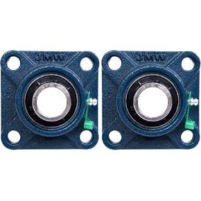 Jeremywell UCF204-12 Pillow Block Bearing (2 Pack), 3/4 inch Bore, Square, 4-Bolt Flange Mounted, Solid Base, Self-Alignment