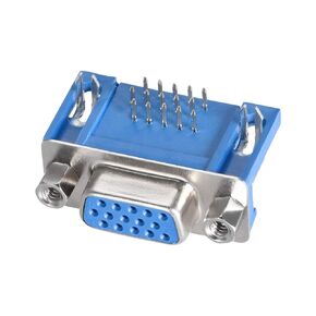 uxcell D-sub Connector Female Socket 15-pin 3-Row Right Angle Port Terminal Breakout for Mechanical Equipment Blue Pack of 10