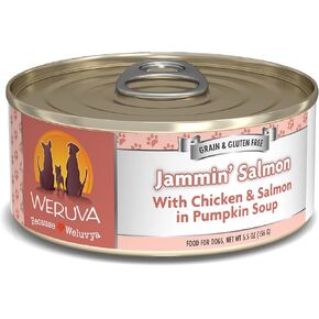 Weruva Classic Dog Food, Jammin' Salmon with Chicken & Salmon in Gravy, 5.5oz Can (Pack of 24)