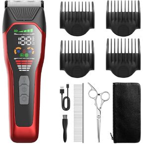 Dog Clippers Pet Shaver for Heavy Thick Coats, Low Noise Cat Grooming Kit Rechargeble Dog Hair Clipper, 2-Speed Cordless Pet Hair Trimmer for Medium and Large Animals
