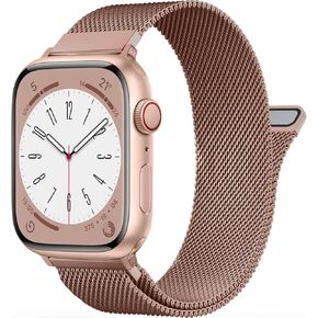 Patented Milanese Loop Compatible with Apple Watch Band 46mm 44mm 45mm 49mm 38mm 40mm 41mm 42mm for Women Men, Magnetic Stainless Steel Clasp for iWatch Bands Series SE 10 9 8 7 6 5 4 3 Ultra 2 1