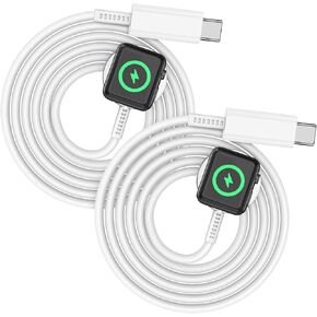 𝟐𝟎𝟐𝟒 New Apple Watch Charger Cable, 2Pack USB C Magnetic iWatch Charger Fast Charging Cord, Portable Wireless Charging Cable Compatible with Apple Watch Series 9/8/7/6/SE/SE2/5/4/3/2/1-3FT-Blue