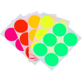 Royal Green Round 2 inch Sticker 50mm dot Labels Colored Circles - Permanent Adhesive Stickers in 8 Colors - 384 Pack