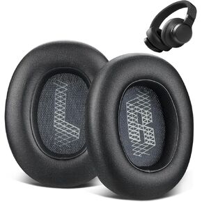 Replacement E65 Earpads for JBL Live E65BTNC, 650BTNC, 660BTNC, 750NC Duet NC Headphone Ear Cushions with Softer Leather, Repair Parts, Black
