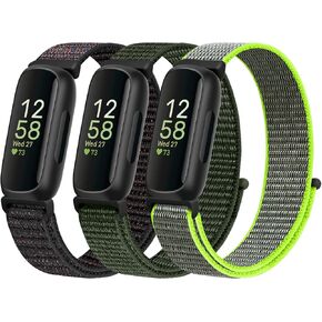 WNIPH Nylon Bands Compatible for Fitbit Inspire 3/Inspire 2/Inspire/Inspire HR/Ace 3/Ace 2 Bands, Breathable Sport Replacement Straps Soft Adjustable Solo Loop Nylon Wristband for Women Men Kids