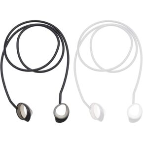 Create idea 2pcs Wireless Earphone Silicone Anti-Lost Strap Compatible with Galaxy Buds/Buds Plus Headphone Straps Earphone Anti-Lost Strap Hanging Neck Rope Black&White