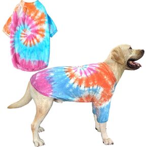 Tie Dye Dog T Shirt for Large Dogs Breathable Cotton Dog Shirt Dog Pajamas Big Dogs Boy Girl Tiedye L