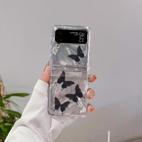 for Samsung Galaxy Z Flip 3 Cute Case Clear Cool Cartoon Bowknot Desgin Stylish Girls Women Bumper Shockproof Anti-Slip Protector Fashion Case (Bowknot, Galaxy Z Flip 3)