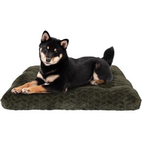 Dog Beds Crate Deluxe Washable Dog Bed for Medium/Large Dogs Dog Crate Mat 36 Inch Comfy Fluffy Kennel Pad Anti-Slip for Dogs Up to 70 lbs (Brown, Medium(36"*23"*4.7")