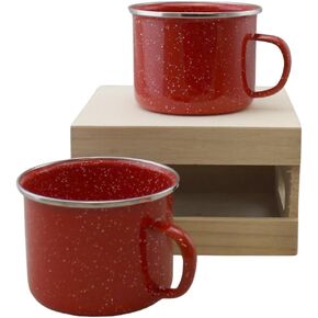 16oz Enamel Mugs 2-Pack - Versatile for Camping, Beach, Travel, Home, and Outdoor Use: Ideal for Hot/Cold Beverages, Soup, and More by Dependable Industries (Blue)