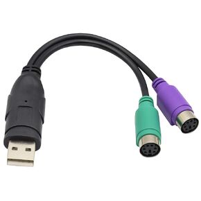 zdyCGTime 12Inch White PS/2 to USB Adapter Keyboard Mouse Converter Cable,USB Male to Dual PS2 Female Y Splitter Cable,Support Win98/ME/2000/XP/7/8/8.1,etc.(30cm/1Pack)