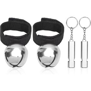 2 Sets Bear Bells with Whistle, Loud Bear Bell Emergency Whistle Bear Bells Carabiner for Hiking Camping Outdoor Fishing Climbing Mountain Bike Survival Travel