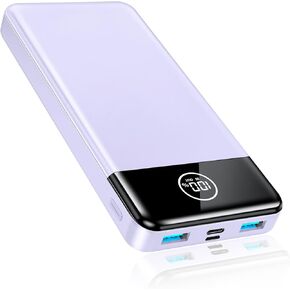 Portable Charger, 33800mAh Power Bank, 22.5W Fast Charging Battery Pack with USB C/USB A Output, Portable Phone Charger for iPhone 15/14/13 Pro Samsung Google Android Cell Phone etc(Purple)